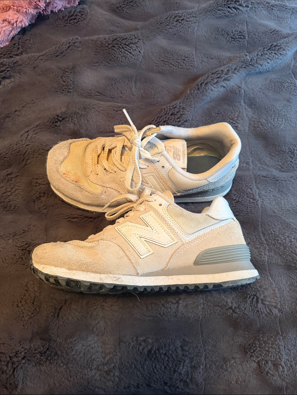New Balance Kids Tan Suede & Mesh Sneakers